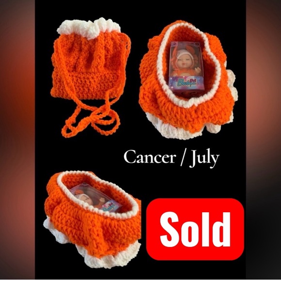 Hand Crafted Baby doll cradle purse with Zodiac Baby Doll - Picture 5 of 9